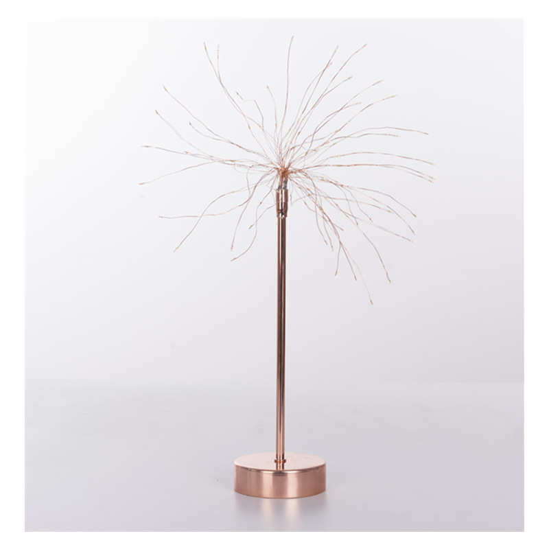 爆款北欧鸵鸟羽毛装饰台灯铁艺电镀小夜灯遥控led铜线代发