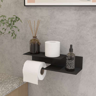 高端酒店会所厕所厕纸架别墅卫生间纸巾架黑色纸巾盒置物架卷纸架