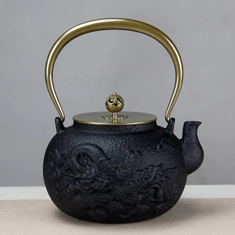 1200ml云中龙铸铁壶煮水壶铁茶壶 日式烧水泡茶手工养生茶壶茶具