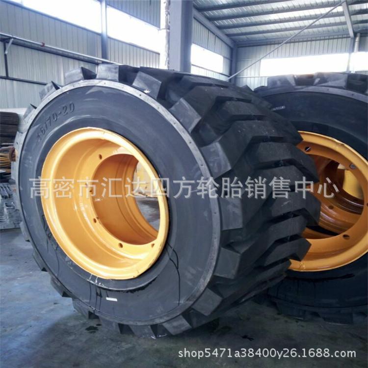 现货供应16/70-20载重机轮胎 工程加深花纹实心轮胎
