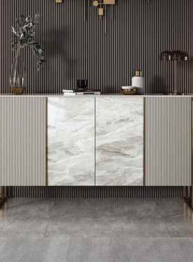 现代轻奢玄柜意式岩34347板简约餐边柜入关门客厅储物户用装饰柜