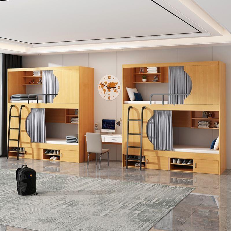 太空舱包高低床学校实木简约双层床青旅全民宿上床宿舍公RLO下寓