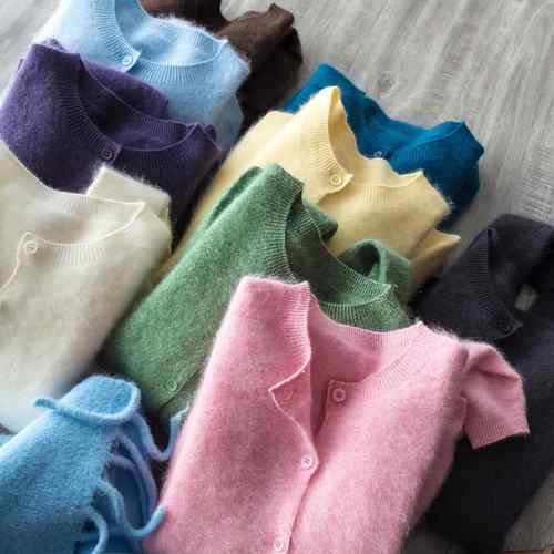 高货！反季捡漏！230g加厚拉绒羊毛羊绒衫无缝圆领针织开衫毛衣女