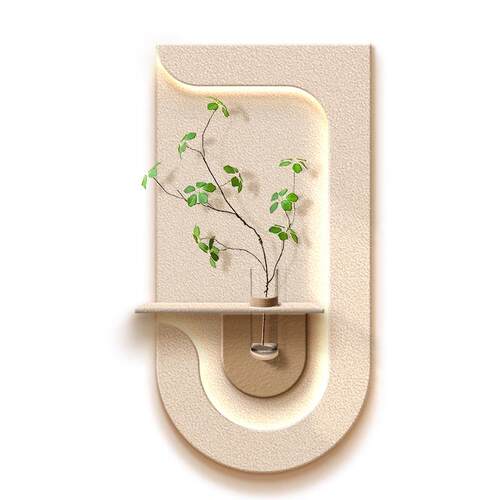 水培绿植奶油风玄关装饰画砂岩立体入户走廊尽头挂画客厅墙面壁画