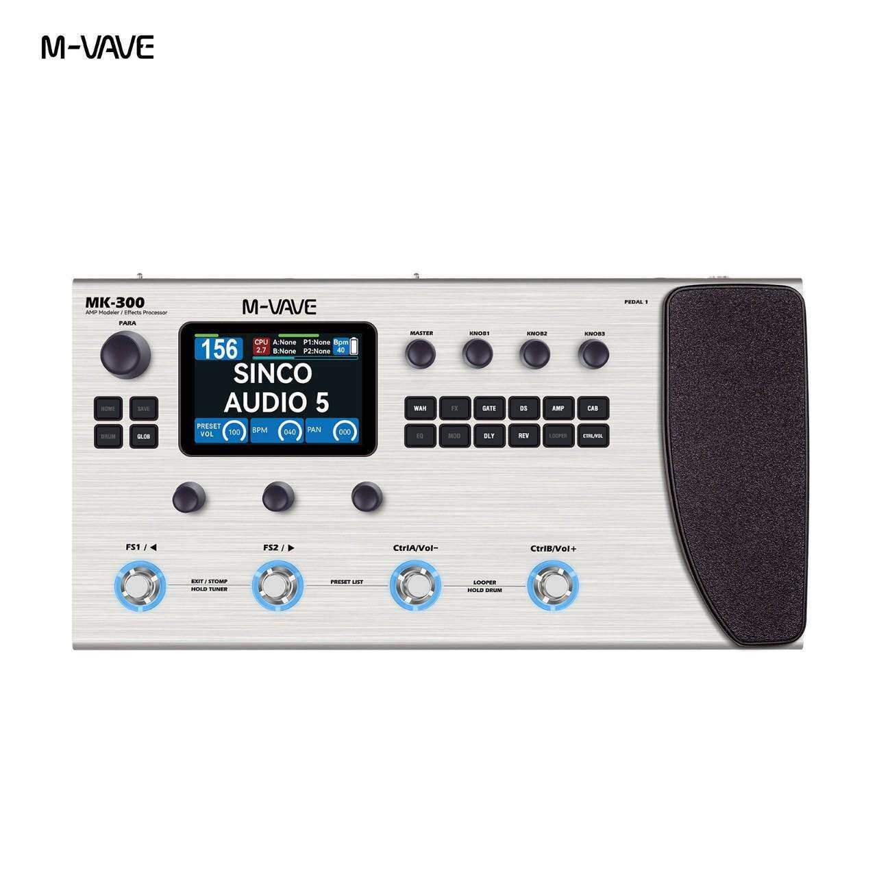 M-VAVE MK-300 吉他贝斯综合效果器带鼓机音量踏板亚马逊