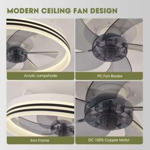 led吸顶智能卧室风扇灯大风力客厅餐厅家用风扇照明一体灯遥控