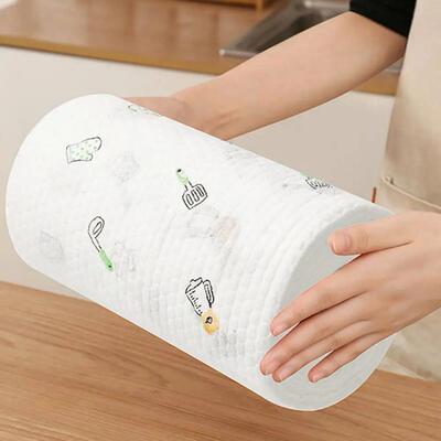 50/100/200Pcs/Roll Kitchen Paper Water Oil Absorbent Wet Dry