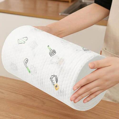 50/100/200Pcs/Roll Kitchen Paper Water Oil Absorbent Wet Dry