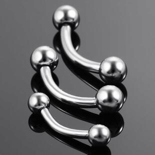Eyebrow Barbell 1PC Titanium Ring Curved Piercing G23 Banana