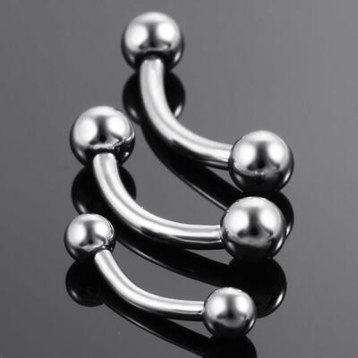 1PC G23 Titanium Eyebrow Banana Piercing Ring Curved Barbell
