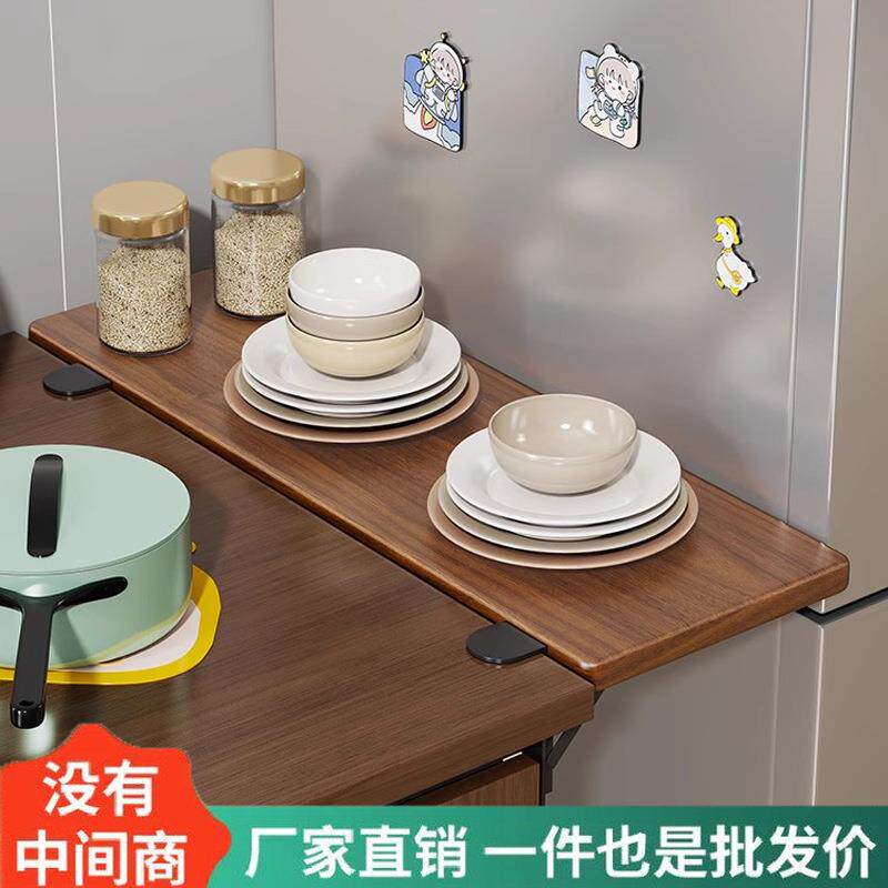 实木桌面延长板可折叠扩展桌面置物架电脑桌子侧边增宽免打孔托架图片