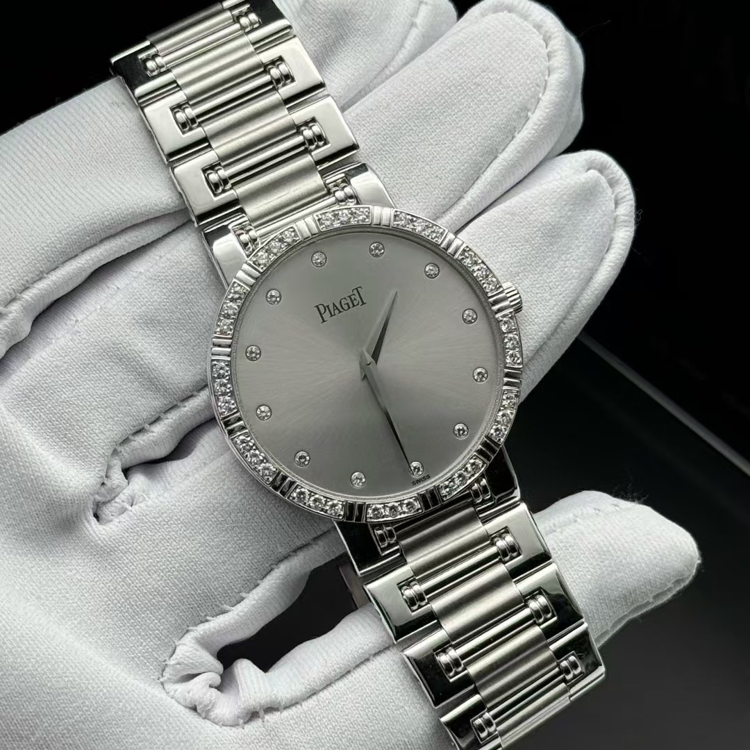 公价36.6万】98新31mm伯爵18K白金镶钻G0A03396石英女士手表正品