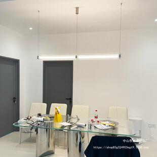极简餐厅吊灯设计师艺术岛一字条前长台796工室玻璃作台马扎茶室