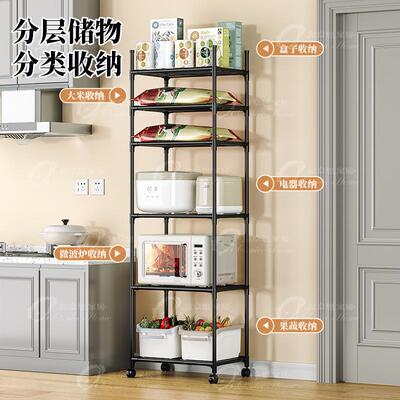 厨房置物架落地多层多功能家用储物货架收纳架子多用途铁艺架