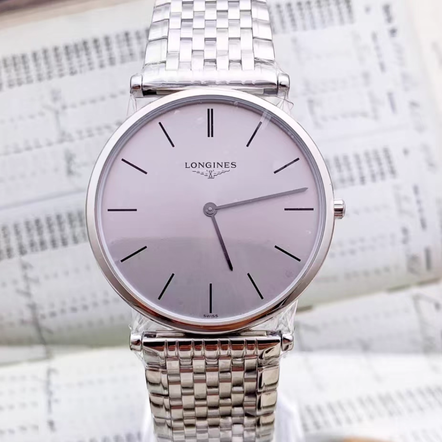 经典款9.8新 浪琴嘉岚系列精钢石英腕表36MM男表L4.755.4.72.6