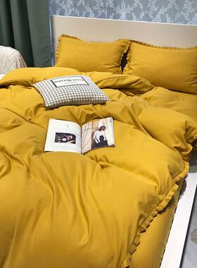 正品日式b床单四件套复古套床品笠ins风北欧少女a灰色床被套三件4