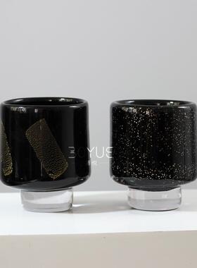 现代约112高创意脚箔手工琉璃花瓶会议室洽谈桌花金艺软简装饰品