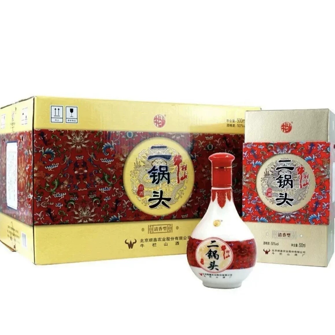 2012年北京牛栏山二锅头酒 50度 500ml*6瓶 清香型白酒 整箱装