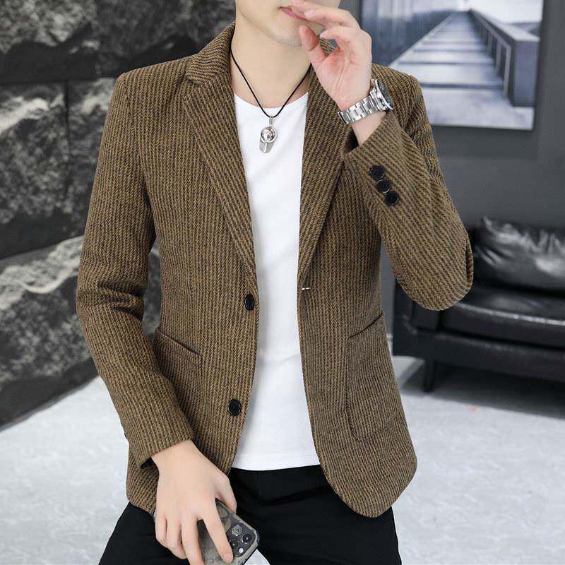 高端男士小西装秋冬季休闲西服韩版单西上衣青年修身男装休闲外套