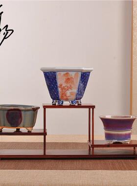 红木小布袋架实木中国风小多宝亭茶壶茶具架奇石玉石盆景装饰底座