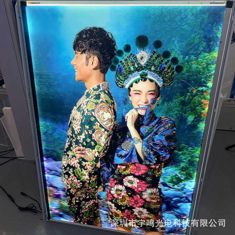 水晶广告牌亚克力灯箱水晶光栅片 护角翻盖亚克力灯箱水晶光栅片