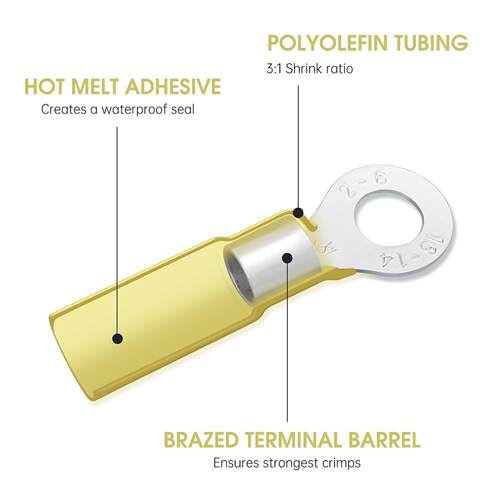 跨境 260PCS盒装 22-10AWG/热收缩线连接器,环形接线端子套件