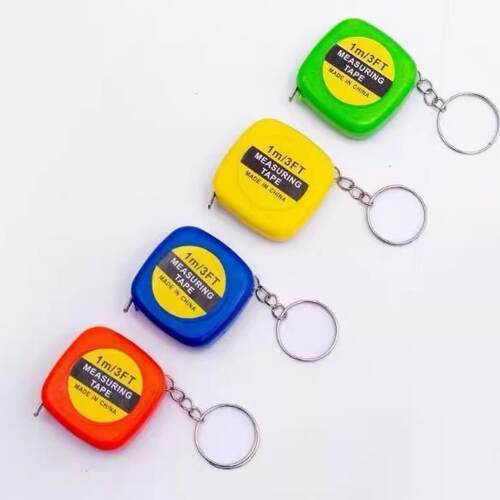 Portable 1-meter measuring tape with keychain for household