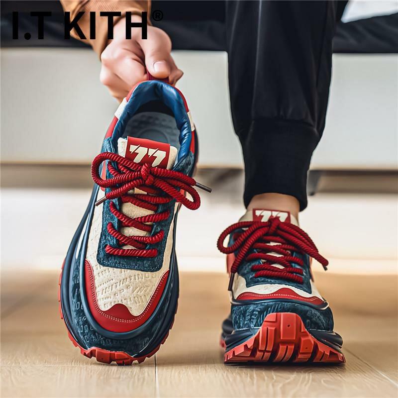 I.T KITH网红爆款男鞋2025新款冬季跑步休闲运动鞋男士增高厚