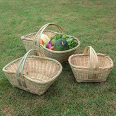 手工竹篮子手提蓝菜篮子农家编织水果篮竹编收纳竹筐老式 竹制品