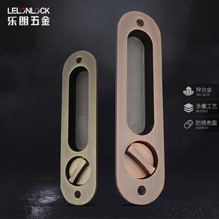 锌金隐形移门钩锁阳暗台RSL-607拉门锁嵌入拉滑推合门锁室内厨卫B