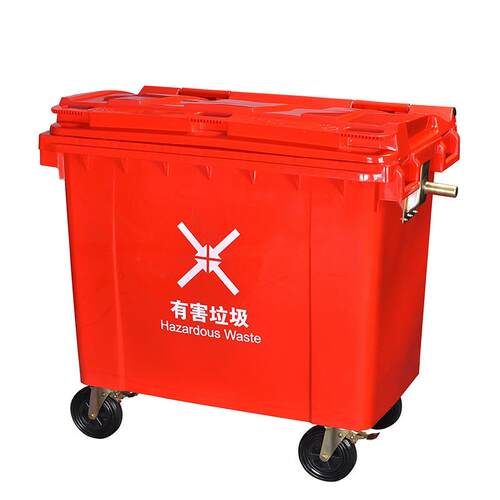1100升塑料垃圾桶户外环卫环垃圾车手推清洁收纳车660L移动垃圾箱