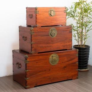 樟木箱陪嫁香樟木箱全樟木衣箱储物箱中式实木字画箱妆嫁樟木箱子