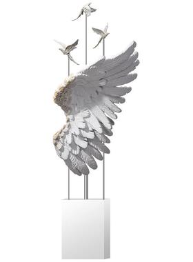 羽毛大型地落件客厅电视柜旁边进门玄关办新公室摆设乔迁摆居zls4