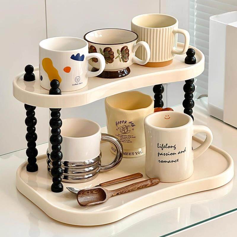 日本品质杯架轻奢桌面杯子收纳盒餐边柜水杯架子咖啡茶杯放置架