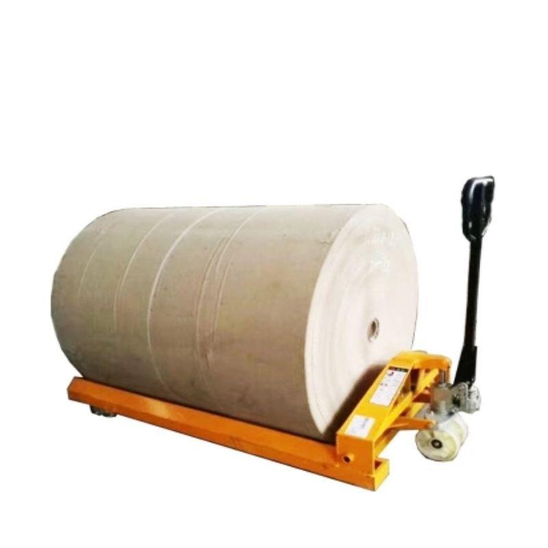 晶鑫叉车2吨纸卷搬运车圆筒纱辊车手动电动经轴地牛纸筒运输