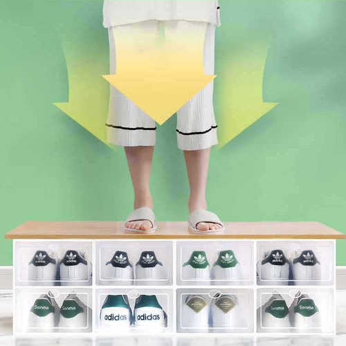 透明塑料鞋架翻盖省空间鞋盒鞋柜鞋收纳加厚折叠收纳盒抽屉式