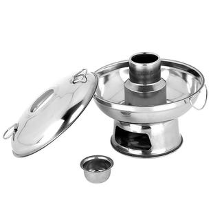 包邮不锈钢火锅炉火锅盆传统老式火锅炉小情侣干冰锅木炭火锅炉