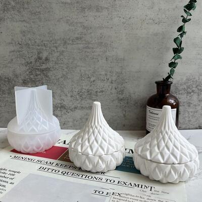 DIY Handmade Gypsum Candle Cup Mold Resin Concrete Storage B