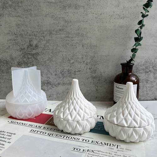 DIY Handmade Gypsum Candle Cup Mold Resin Concrete Storage B
