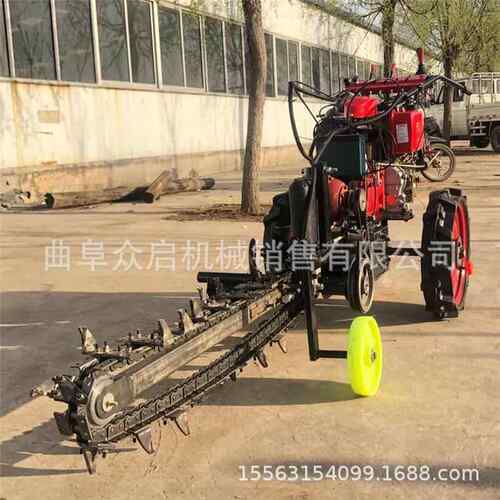 小型手扶链条开沟机 电缆管道挖沟路面挖沟挖槽机 履带链式开槽机