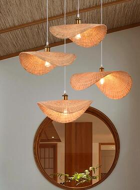 禅意竹编吊灯灯新中式客厅厅卧室餐竹艺创意性日式民宿茶室灯RY-9