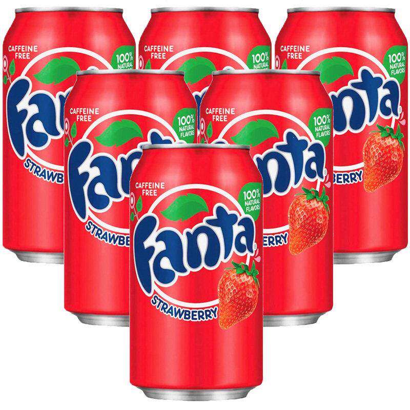 美版芬达草莓味355ml 美国进口可口可乐Fanta芬达碳酸饮料汽水