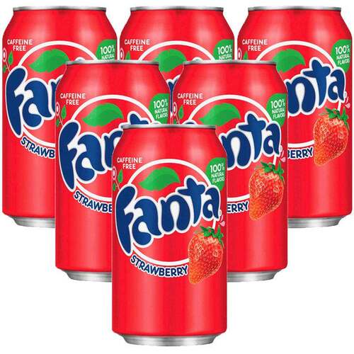 美版芬达草莓味355ml 美国进口可口可乐Fanta芬达碳酸饮料汽水