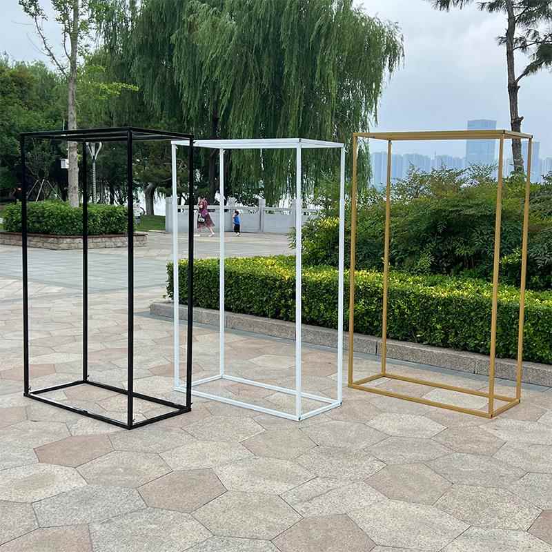 婚庆道具铁艺方框架子婚礼铁艺几何方形架子路引花架铁艺展示架