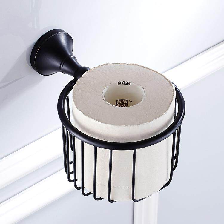 供应黑古铜纸巾篓黑色纸巾架抽纸篮铜材质欧式厨卫五金挂件价