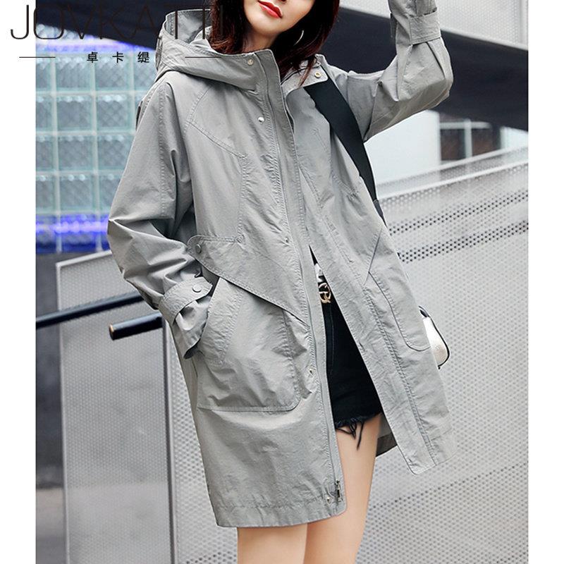 洋气简约中长款风衣外套女2026年秋季新款宽松显瘦百搭工装短外套