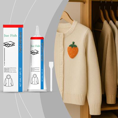 JUEFISH Transparent Fabric Adhesive - Seamless, Clear Solven
