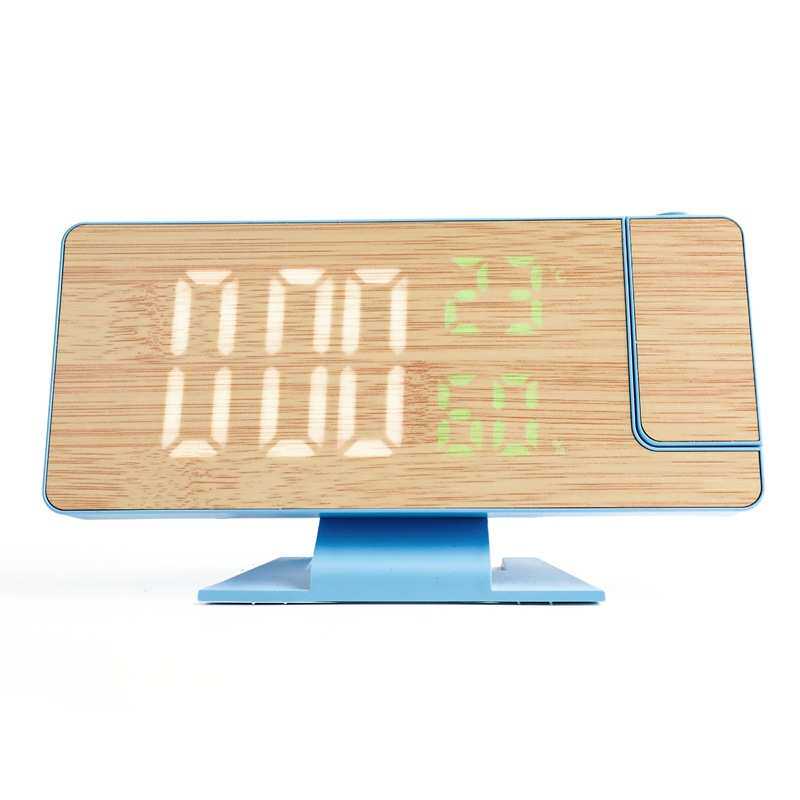 仿竹面LED电子钟智能闹钟数字创意多功能投影温度闹钟台式电子钟,家居饰品,台钟/闹钟,淘宝优惠券,粉丝福利购,淘宝优惠卷