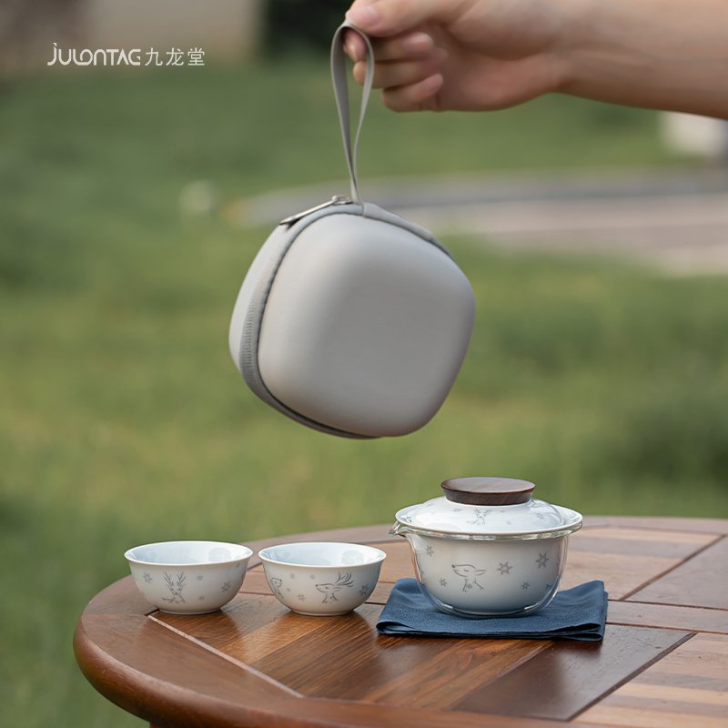 旅行茶具套装快客杯便携式露营户外旅游泡茶杯P一壶二杯茶壶小套