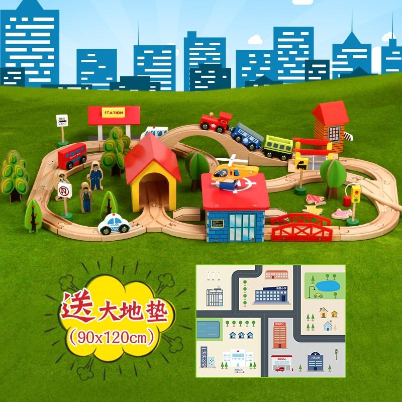 儿童木制小火车轨道玩具电动车摩天轮套装木质益智拼搭2岁男BRIO